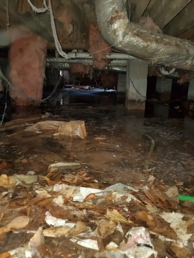 Crawl space flood assessment for Commercial Water Damage Restoration in Morgan Hill